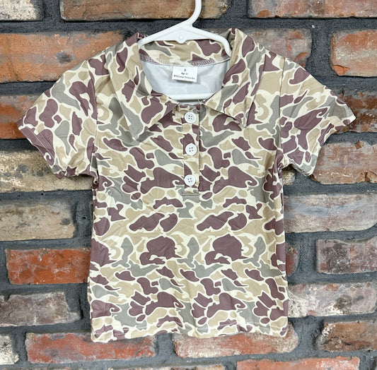 Boys Camo Polo